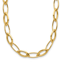 Load image into Gallery viewer, 14K Polished Fancy Oval and Navette Link Necklace
