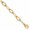 14K Polished Fancy Oval and Navette Link Bracelet
