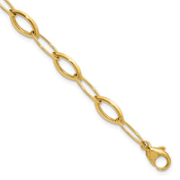 Load image into Gallery viewer, 14K Polished Fancy Oval and Navette Link Bracelet
