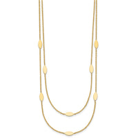 Load image into Gallery viewer, 14K Polished Fancy 2-Strand Navette w/ 2in Ext. Necklace
