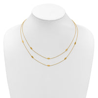 Load image into Gallery viewer, 14K Polished Fancy 2-Strand Navette w/ 2in Ext. Necklace
