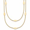 14K Polished Fancy 2-Strand Navette w/ 2in Ext. Necklace