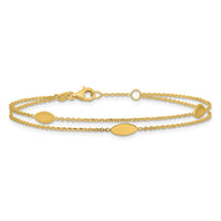 Load image into Gallery viewer, 14K Polished Fancy 2-Strand Navette w/ .5in Ext. Bracelet
