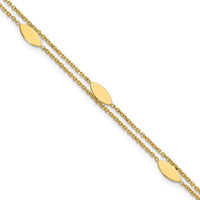 Load image into Gallery viewer, 14K Polished Fancy 2-Strand Navette w/ .5in Ext. Bracelet
