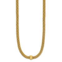 Load image into Gallery viewer, 14K Polished and Brushed Bead Popcorn Mesh Necklace
