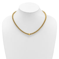 Load image into Gallery viewer, 14K Polished and Brushed Bead Popcorn Mesh Necklace
