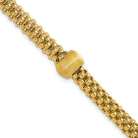 Load image into Gallery viewer, 14K Polished and Brushed Bead Popcorn Mesh Bracelet
