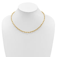 Load image into Gallery viewer, 14K Polished Fancy Wavy Elongated Oval Link Necklace
