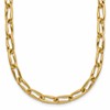 14K Polished Fancy Wavy Elongated Oval Link Necklace