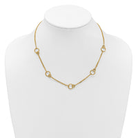 Load image into Gallery viewer, 14K Polished 2-Strand Double Circle w/ 2in Ext. Necklace

