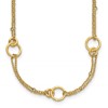 14K Polished 2-Strand Double Circle w/ 2in Ext. Necklace