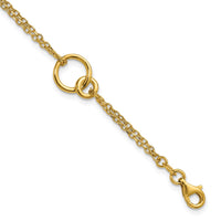 Load image into Gallery viewer, 14K Polished 2-Strand Double Circle w/ .5in Ext. Bracelet

