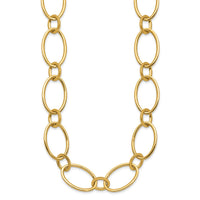Load image into Gallery viewer, 14K Polished Fancy Mixed Oval Link Necklace
