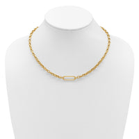 Load image into Gallery viewer, 14K Polished Fancy Elongated Oval Link Necklace
