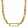 14K Polished Fancy Elongated Oval Link Necklace