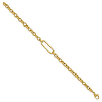 Load image into Gallery viewer, 14K Polished Fancy Elongated Oval Link Bracelet
