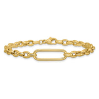 Load image into Gallery viewer, 14K Polished Fancy Elongated Oval Link Bracelet
