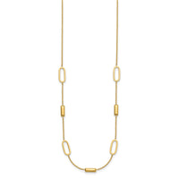 Load image into Gallery viewer, 14K Polished Elongated Oval and Bar w/2in Ext. Necklace

