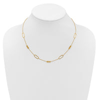 Load image into Gallery viewer, 14K Polished Elongated Oval and Bar w/2in Ext. Necklace
