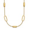 14K Polished Elongated Oval and Bar w/2in Ext. Necklace