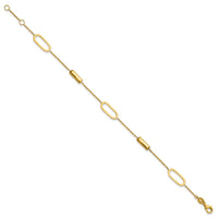 Load image into Gallery viewer, 14K Polished Elongated Oval and Bar w/.5in Ext. Bracelet
