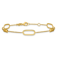 Load image into Gallery viewer, 14K Polished Elongated Oval and Bar w/.5in Ext. Bracelet
