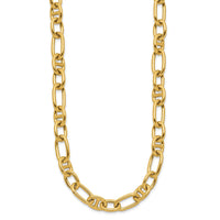 Load image into Gallery viewer, 14K Polished Mixed Oval and Anchor Link Necklace
