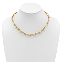 Load image into Gallery viewer, 14K Polished Mixed Oval and Anchor Link Necklace
