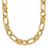 14K Polished Mixed Oval and Anchor Link Necklace
