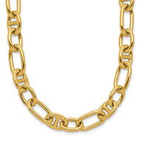 Load image into Gallery viewer, 14K Polished Mixed Oval and Anchor Link Necklace
