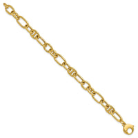 Load image into Gallery viewer, 14K Polished Mixed Oval and Anchor Link Bracelet
