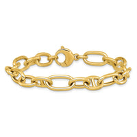 Load image into Gallery viewer, 14K Polished Mixed Oval and Anchor Link Bracelet

