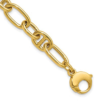Load image into Gallery viewer, 14K Polished Mixed Oval and Anchor Link Bracelet
