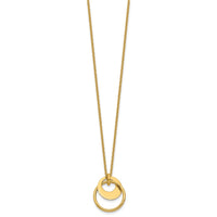Load image into Gallery viewer, 14K Polished Fancy Double Circle w/ 2in Ext .Necklace
