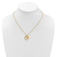 Load image into Gallery viewer, 14K Polished Fancy Double Circle w/ 2in Ext .Necklace
