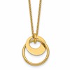 14K Polished Fancy Double Circle w/ 2in Ext .Necklace
