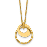 Load image into Gallery viewer, 14K Polished Fancy Double Circle w/ 2in Ext .Necklace

