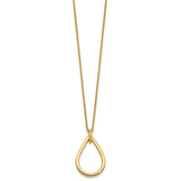 Load image into Gallery viewer, 14K Polished Fancy Open Teardrop w/ 2in Ext. Necklace
