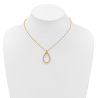 Load image into Gallery viewer, 14K Polished Fancy Open Teardrop w/ 2in Ext. Necklace
