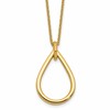 14K Polished Fancy Open Teardrop w/ 2in Ext. Necklace