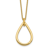 Load image into Gallery viewer, 14K Polished Fancy Open Teardrop w/ 2in Ext. Necklace
