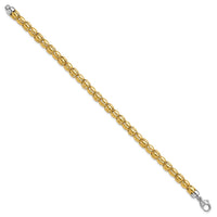 Load image into Gallery viewer, 14K Two-tone Polished 5.5mm Popcorn Link Bracelet

