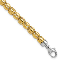 Load image into Gallery viewer, 14K Two-tone Polished 5.5mm Popcorn Link Bracelet
