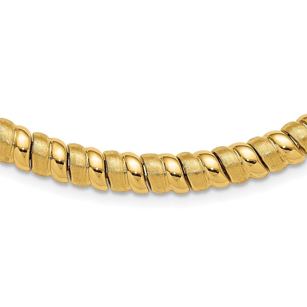 14K Polished and Brushed Fancy 8.0mm Necklace