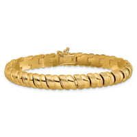 Load image into Gallery viewer, 14K Polished and Brushed Fancy 8.0mm Bracelet
