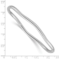 Load image into Gallery viewer, 14K White Gold Polished Fancy Wavy Hinged Bangle
