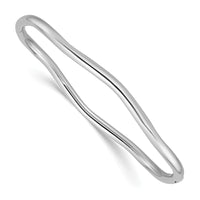Load image into Gallery viewer, 14K White Gold Polished Fancy Wavy Hinged Bangle
