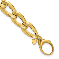 Load image into Gallery viewer, 14K Polished and Laser-cut Fancy Oval Link Bracelet
