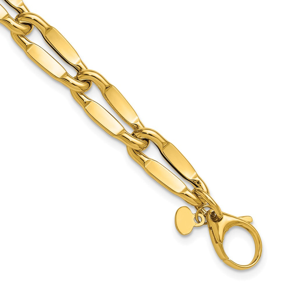 14K Polished Fancy Contoured Link Bracelet