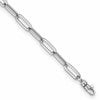 14K White Gold Polished Fancy Link with 1in ext Bracelet